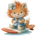 Chaton surfeur