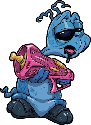 Sticker die-cut « Alien Bleu », collection Massive Medias