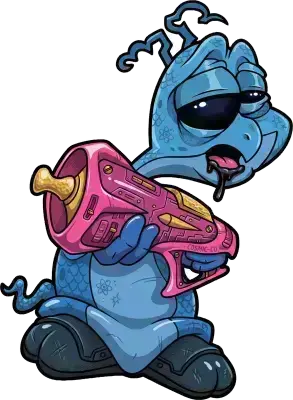 Sticker Alien bleu - collection Massive