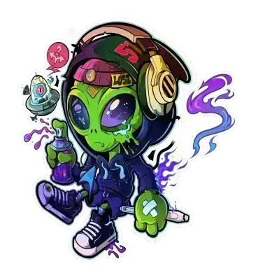Sticker Alien DJ - collection Massive