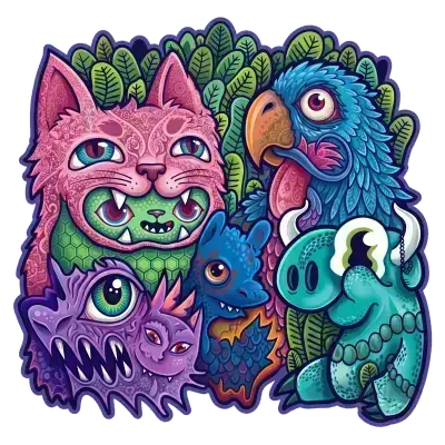 Sticker Animals meeting - collection Massive