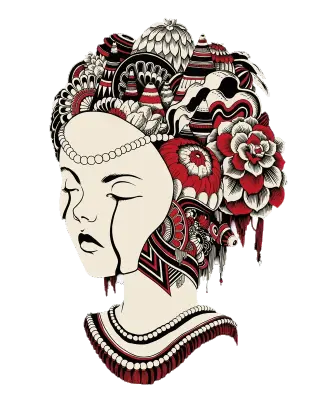 Sticker die-cut « Asian Form », collection Massive Medias