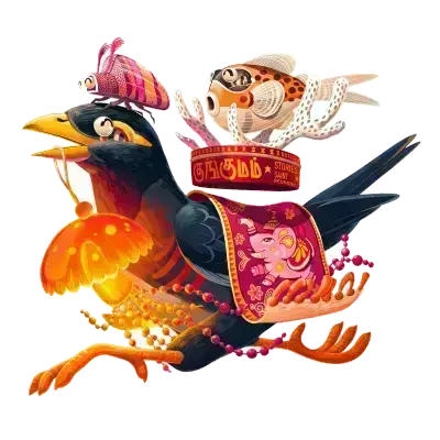 Sticker Oiseau poisson - collection Massive