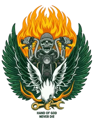 Sticker die-cut « Biker Fantôme », collection Massive Medias