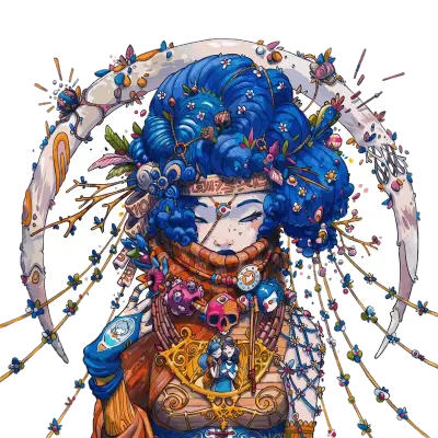 Sticker die-cut « Boucles Bleues », collection Massive Medias